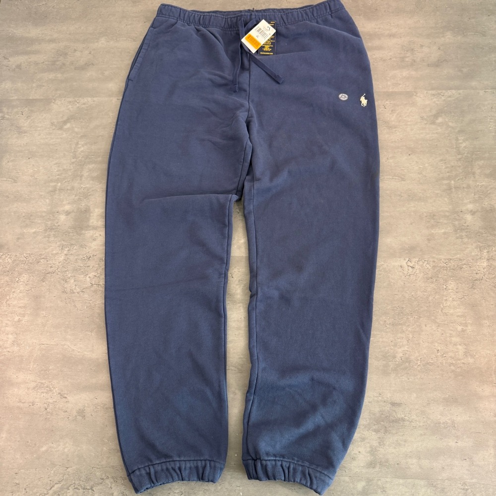 Polo Ralph Lauren Sweatpants Mens XL Navy Blue Cotton Joggers NWT Loose Straight
